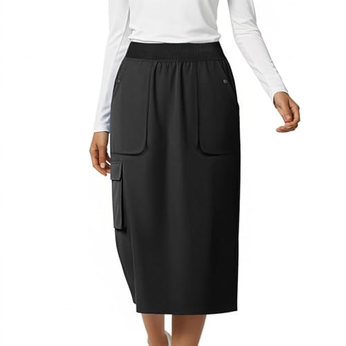 Jupe longue femme fluide avec poches short intégré jupe-short confortable