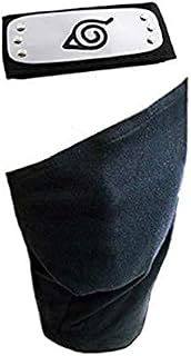 Anime Ninja Cosplay Headband with Face veil Kakashi Cosplay Veil for Ninja-Themed Costume Cosplay
