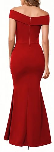 Image of Elegant Formal Long Dress for Women Sexy Red Evening Dresses Fashion Cocktail Party Dress Wedding Guest Long Maxi Dress