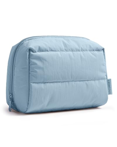 Image of BAGSMART Small Makeup Bag, Puffy Wide-open Zipper Cosmetic Pouch
