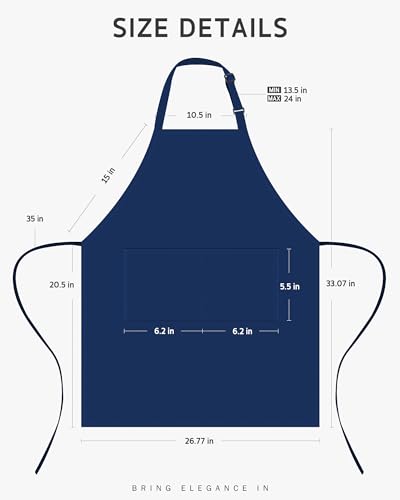 Image of Syntus Chef Apron for Men Women Kitchen Cooking Apron with Pockets, Adjustable Bib Aprons Stain Resistant