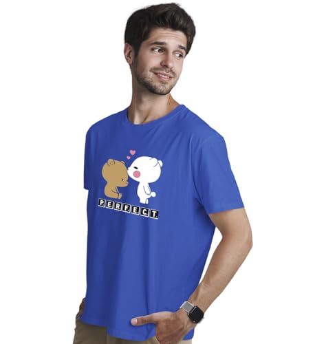 Image of INDISSH Couple Love Printed Matching 100% Cotton Tshirt for Men and Women - CPN-Pair