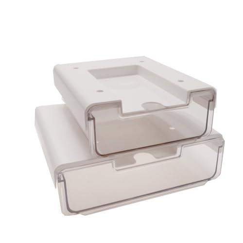MIZAZBOX 2 organizadores ocultos de gaveta de mesa, gaveta deslizante sob a mesa, autoadesivo, embai