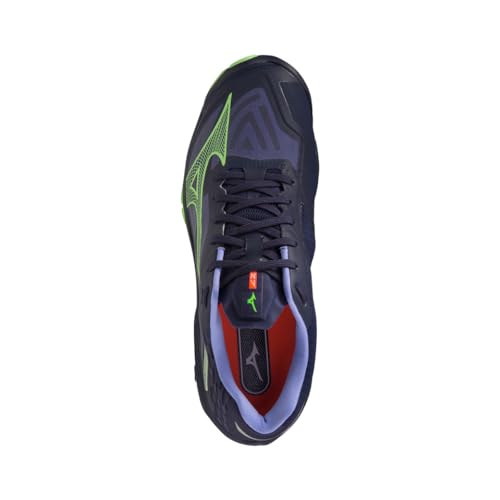 Image of Mizuno Wave Lightning Z7 Volleyball Shoes for Men & Woman Ideal for Indoor Games (Badminton, Tennis, Volleyball, Squash, Handball) Volleyball Shoes Evening Blue + Techno Green + Iolite