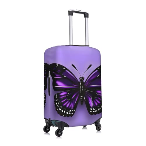 Dreamlike Purple Butterfly Print Luggage Suitcase Cover Protector Luggage Washable Covers With Concealed Zipper3