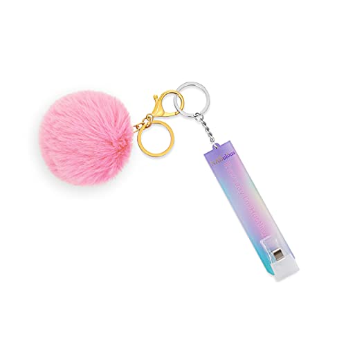 NABULOUS Long Nail Card Grabber - Chrome Unicorn Keychain with Pom Pom - Sanitary ATM & Credit Card Puller