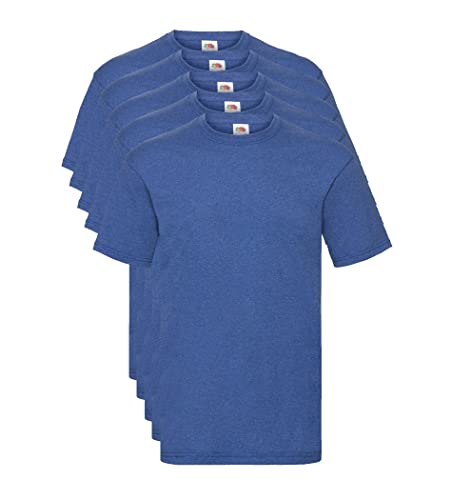 T-shirt homme Valueweight Fruit of the Loom XL t-shirt bleu lot de 5 coton