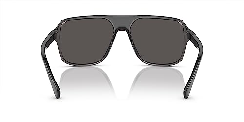 Dolce & Gabbana Men's Round Fashion Sunglasses, Transparent Grey/Black/Dark Grey, One Size3