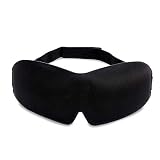 INTIRILIFE Augenmaske in SCHWARZ – Ergonomisch Vorgeformte Unisex Schlafmaske für erholsamen Schlaf - Passgenau auf der Nase und mehr Platzfreiheit für Augen und Wimpern