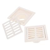 AUTSUPPL Scarico a Pavimento Quadrato in Pvc 2 Pezzi Coperchio Filtro Antiodore per Piscina e Balcone, Copertura Sostitutiva per Tubi di Scarico, Installazione Rapida e Resistente