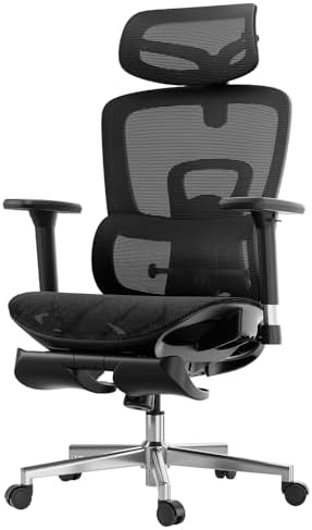 Hbada Ergonomic Office Chair with 3D Adjustable Armrests, Adjustable Lumbar Support High Back for Computer Chair, Big and Tall Mesh Office Chair, Home Office Desk Chairs Black