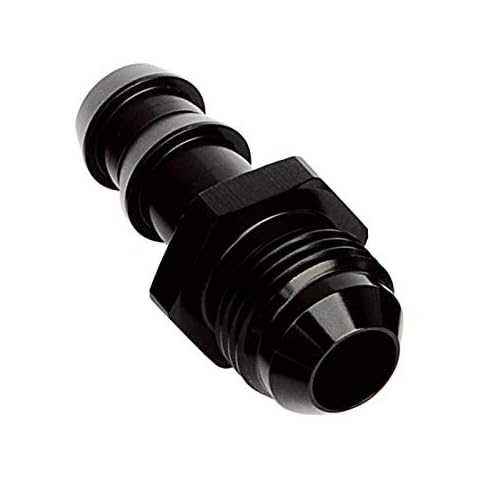 AC PERFORMANCE Black Aluminum -8 AN Male to 3/8" 9.52mm OD Push On Barb Fuel Line Pipe Connector, JIC 8 AN8 3/4-16 Thread Flare Hose Barb Fittings Cover