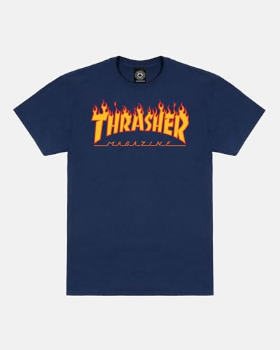 Thrasher Flame Logo T-Shirt Navy XL