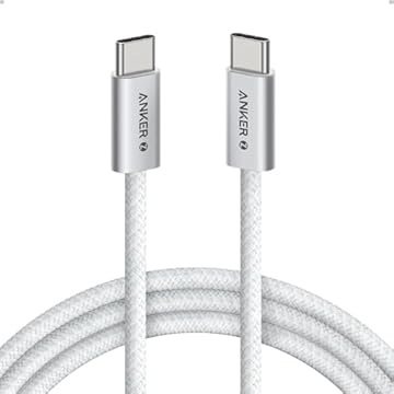 Anker Zolo Cavo da USB-C a USB-C, 240W Ricarica Rapida, Cavo Intrecciato Resistente alla Sporcizia, Connettore Sottile, per iPhone 16/15/16 Pro/16 Pro Max/Plus, MacBook/iPad, Galaxy S24 (1,8m, Bianco)