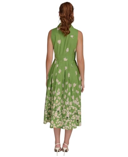 Image of Tommy Hilfiger Women's Sleeveless Collared Front Button A-line Midi Dress