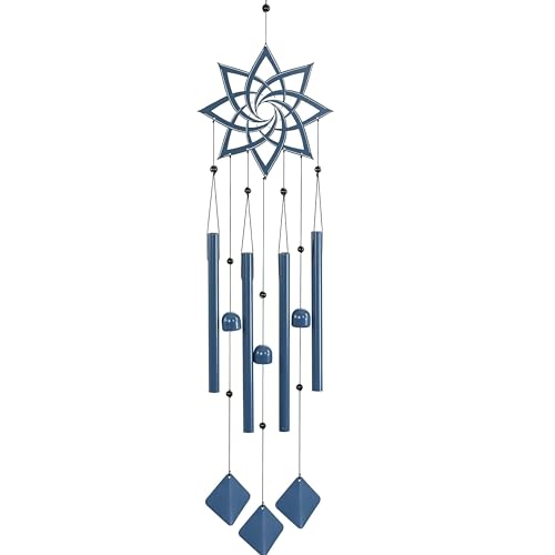 VP Home 36″ H Spiral Mandala Wind Chimes for Outside Spiral Mandala Unique Windchimes for Garden Decoration Gift for Women, Mom, Grandma, Unisex, Metal Wind Chimes