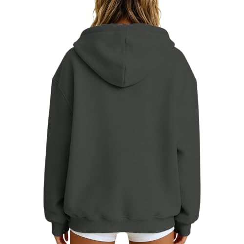 HswsEJ 1/4 Zip Pullover Women Oversized Fleece Half Zip Hoodie - image 2