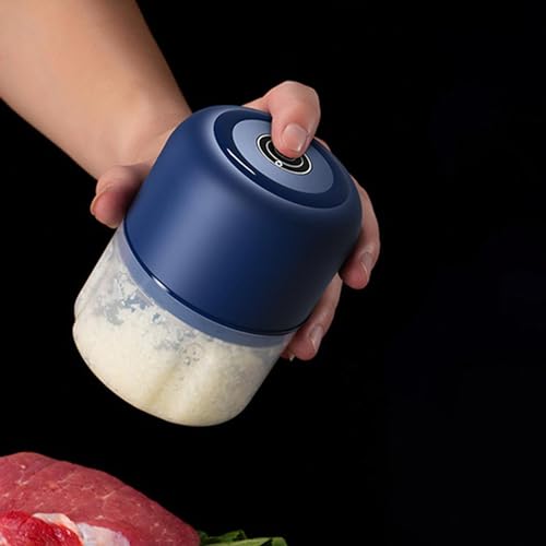 EUROXANTY Picadora de Carne | Licuadora portátil con Batería recargable | Picadora automática para Cebolla, Hielo y Frutos secos | Mini-Picadora eléctrica con Cuchillas de Acero inoxidable (Azul) - imagen 4