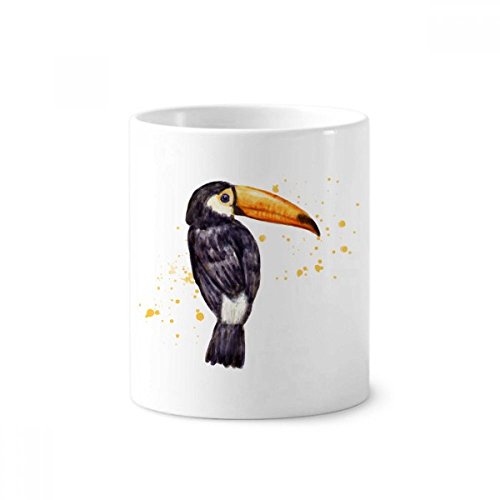 Céramique porte-brosse à dents toucan, tasse blanche de 350ml tropicale