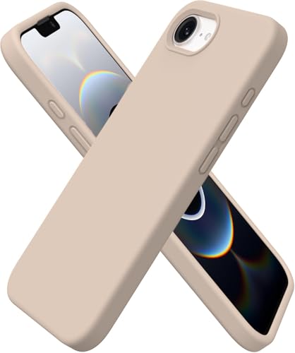 Image of DIZORO Compatible with iPhone 17e / iPhone 16e Case 6.1 inch Liquid Silicone 3 Layers Full Covered Soft Gel Rubber Phone Case,Shockproof Protective Cover with Anti-Scratch Microfiber Lining-Desert