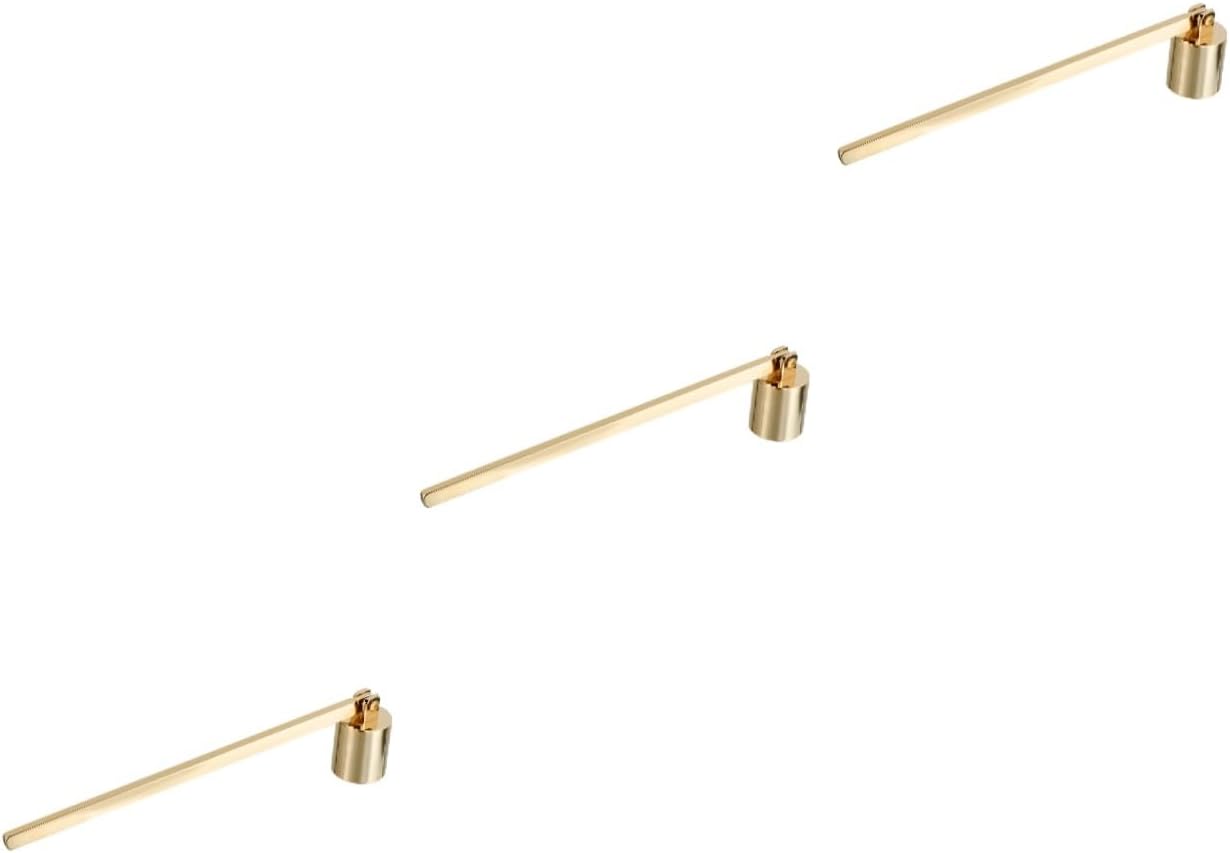 Levemolo 3 Pcs Metal Candle Snuffer Automatic Flame Snuffer Decorative Candlesnuffer Candle Making Accessory Fire Cover
