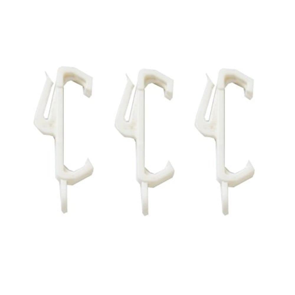 Merriway White Bh03634 (10 Pcs) Curtain Track Rail Glider Hook To Fit Harrison Drape Elegance Curtain Track - Pack Of 10 Pieces