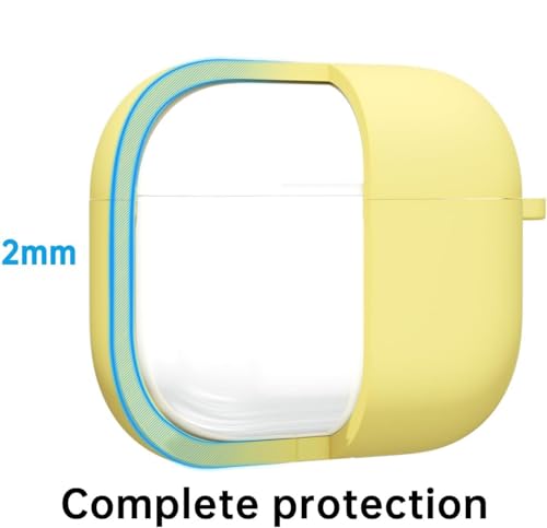 Image of Meyaar for Apple AirPods Pro 3 ​​​​​​​Case Cover with Keychain, Soft Skin Silicone Case Cover, Full Protective Case Cover Compatible with AirPods Pro (3rd Generation) Case 2025 (Yellow)