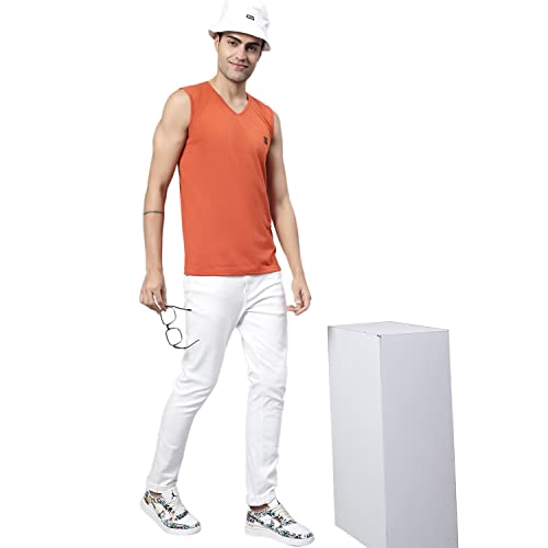 Image of Mack Jonney Regular Fit Cotton Solid Gym Vest for Men-V SL ANTHRA 01-P