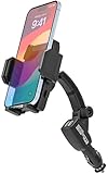 woleyi Cigarette Lighter Car Phone Holder - Dual USB Fast Charging Cell Phone Mount for Car Charger with Adjustable Arm for iPhone Air 17 Pro Max 16 15 14 13 12 11, S25 and More 4.7 to 7' Smartphones
