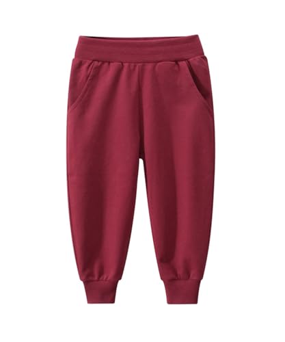 Image of GFQLONG Toddler Boys 2 Pack Cotton Active Jogger Sweatpants,Kids Casual Athletic Solid Pocket Pull On Pants