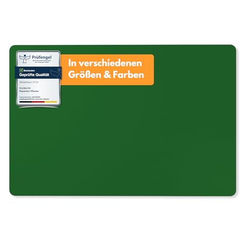 Flickly® Selbstklebende Reparatur Flicken | LKW, Anhänger, Zelt, Markisen, Camping, Sonnenschirme, Pool | in vielen Farben erhältlich | 30cm x 20cm | Smaragdgrün
