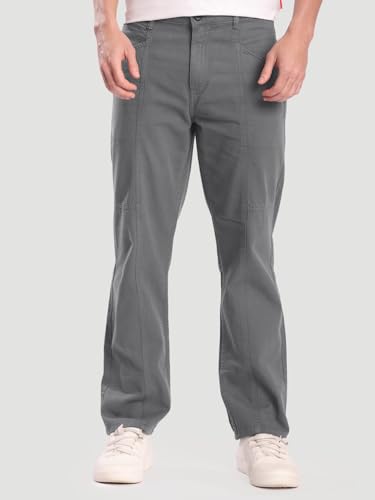 Image of BENE KLEED Men's Solid Cotton Trousers | Classic Style | Full Length | Relaxed Fit |