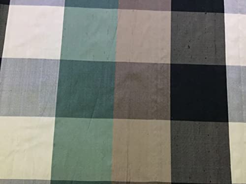 Carreaux en soie Dupioni multicolores tissu ameublement et couture largeur 137,2 cm