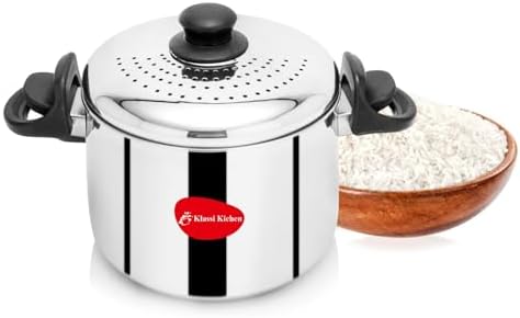 The Indus Valley Stainless Steel Strainer Pot/Rice Pot with Strong ...