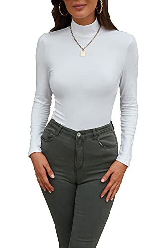 WomenΓ’β¬β’s Cotton Mock Turtleneck Tops Slim Fitted Long Sleeve Basic Thermal Top WomenΓ’β¬β’s Cotton Mock Turtleneck Tops Slim Fitted Long Sleeve Basic Thermal Top