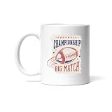 Football ship Gift Badge Styled Design with Quote for Football Fans 11oz 15oz White Coffee Mug