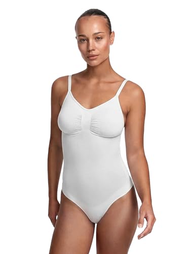 cfab Shapewear Damen Body Bauchweg mit Slip Sculpting Bodysuit figurformend für Taille und Mitte verstellbare Träger glatte Silhouette unter Kleidung Strong Support weich atmungsaktiv XS-5XL Slim