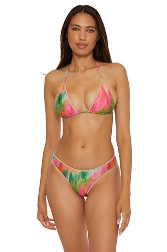 BECCA Women's Mirage Shirred Hipster Bikini Bottom, Cheeky Coverage, Swimwear Separates4