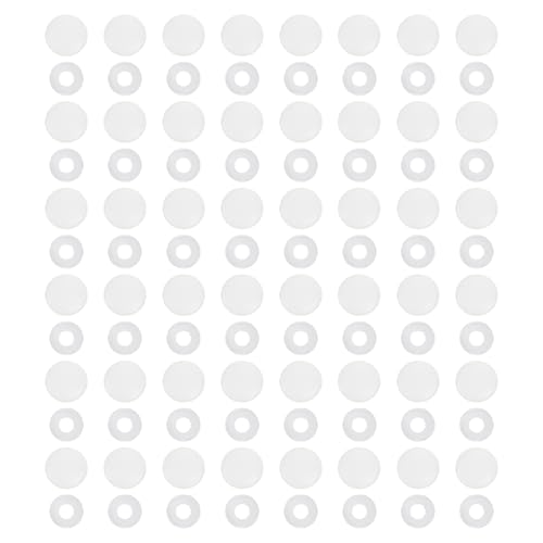 QUARKZMAN 50 Piezas De Tapas Decorativas De Plástico, 12 Mm Tapas Decorativas Para Espejos Con Arandela De 8 Mm Agujero Tapas De Encaje Cubretuercas Para Muebles Gabinete Espejo, Blanco