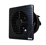 HEWA BLDC Exhaust Fan Leo 6 inch 150mm (Round) 2200 RPM (6 Watt) Ventilation fan for Bathroom Kitchen Office with Automatic Back Shutter and Glass Ring (Black)