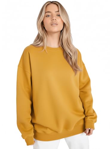Image of LEOTUDE Women's Boyfriend Fit Loopknit Sweatshirt | Full Sleeve Drop Shoulder | Sweatshirt for Women