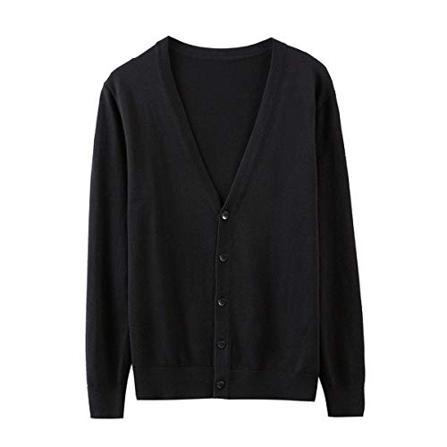 FASHPOOYS Cardigan en coton pour homme. - Noir - Medium Cover