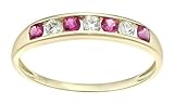 Old English Jewellers 9ct Yellow Gold Ruby Eternity Ring - sizes J to T (S)