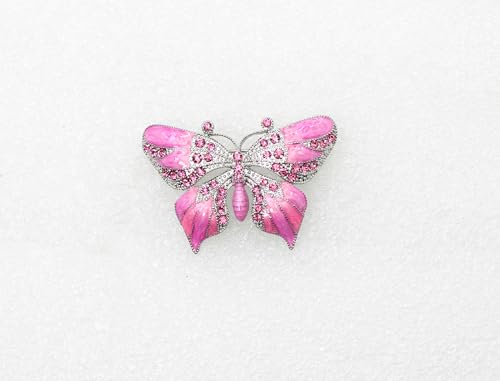 Image of Gorgeous Rhinestone Crystal Enamel Butterfly Pin Brooch