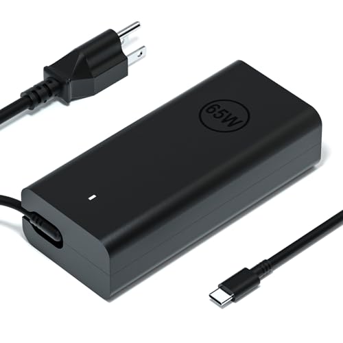 65W USB-C Laptop Charger Compatible with Dell Latitude 5540 5530 5520 5450 7530 7440 7430 XPS 13 9250 9350 9360 9365 Adapter Power Cord