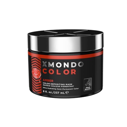 XMONDO Color Amber Mask – Semi-Permanent Red Dye with Bond Booster & Hyaluronic Acid, 8 oz