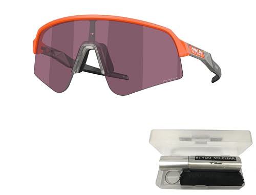 Oakley OO9465 Sunglasses Bundle: OO 9465 SUTRO LITE SWEEP 946530 Matte Neon Orange/Prizm Road Black Policarbonate Standard and Eyewear Cleaning Kit2