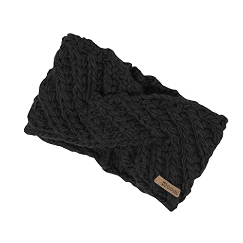 Coal Maizy Twist Hand-Knit Ear Warmer Headband, Black