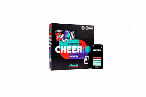 Cheerio Edition01 Party-Brettspiel f&uuml;r Erwachsene mit App, Hybrid-Spiel mit klassischen Partyspielen