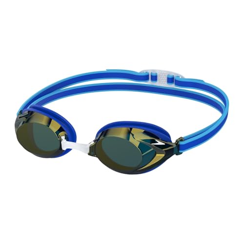 Speedo Vanquisher 3.0 Mirror Gafas de natación para Junior Unisex, Cobalt Pop/Cobalt/Gold Mirror, One Size